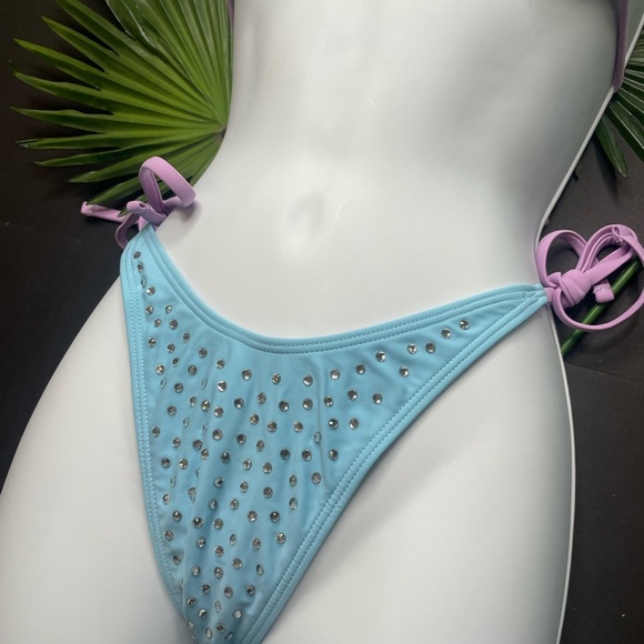 Women’s Small bikini set- Rhinestone multi color - Picture 3 of 4
